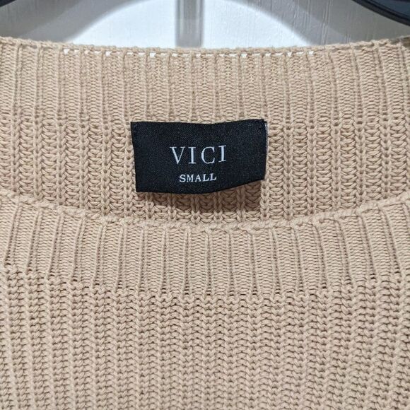 Vici | Rib knit cotton sweater with crochet - Picture 6 of 10